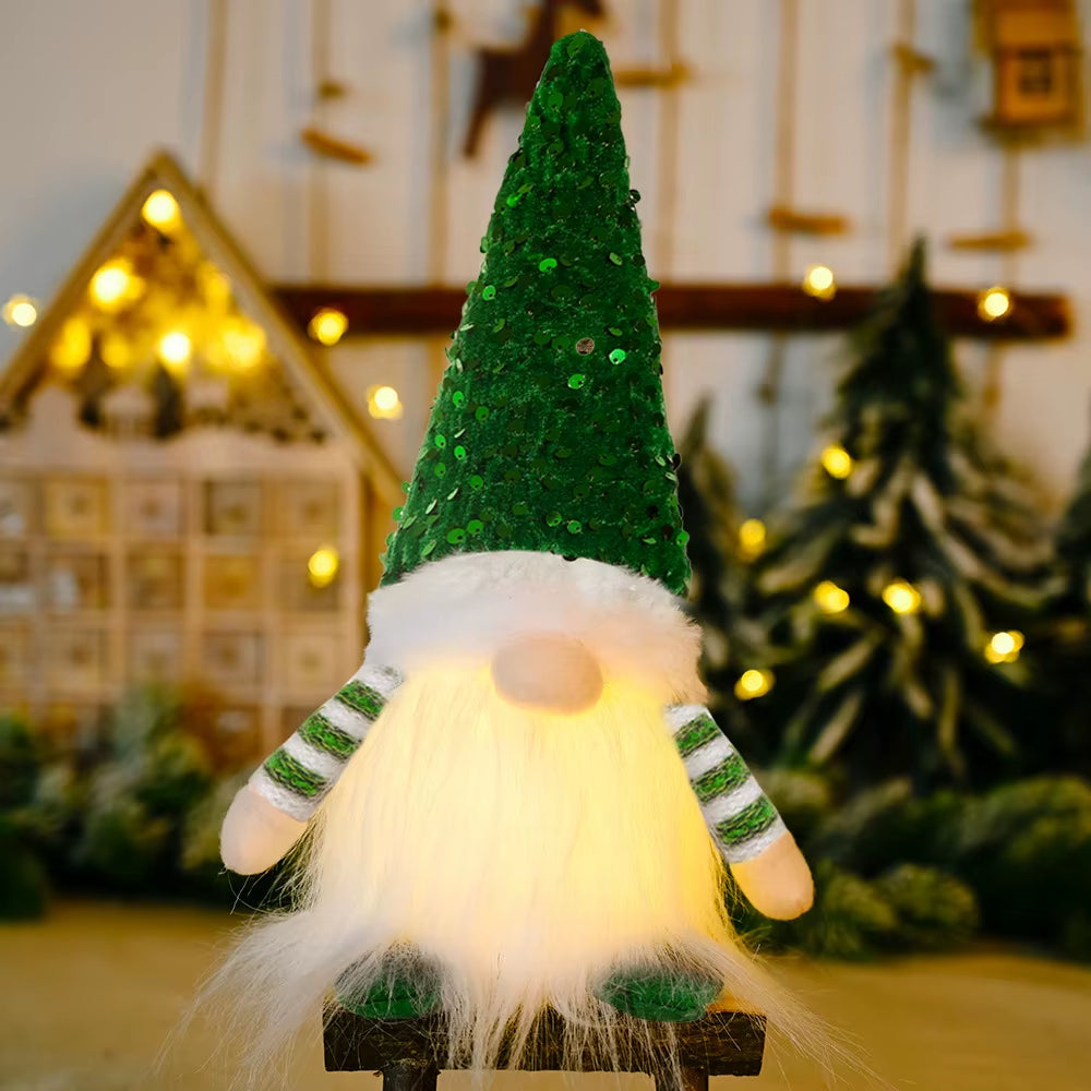 Glowing Gnome Christmas Faceless Doll 30Cm Tree Decorations 2025 Night Light Xmas Gift Navidad 2023 New Year Home Decor