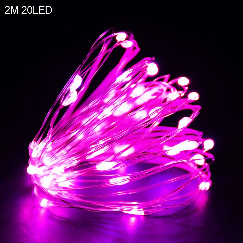 2M 20LED Santa Claus Snowflake LED Light String Christmas Decoration for Home Xmas Tree Ornament 2025 Navidad Kids Gift New Year