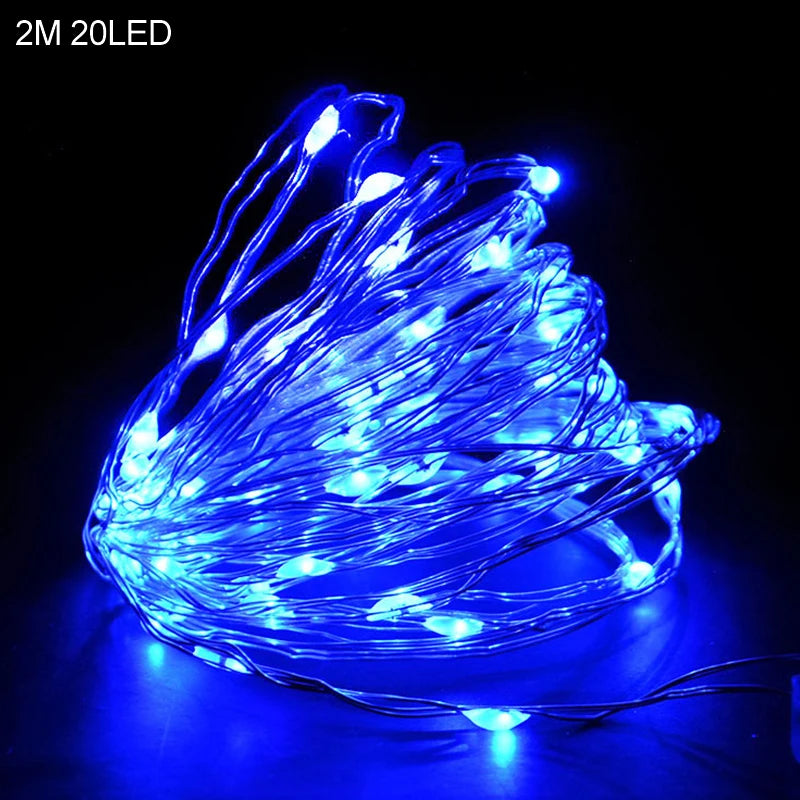 2M 20LED Santa Claus Snowflake LED Light String Christmas Decoration for Home Xmas Tree Ornament 2025 Navidad Kids Gift New Year